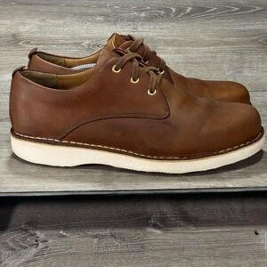 Samuel Hubbard Free Shoes Men's 12 W Brown Leather Vibram Sole Lace‎ Up Comfort